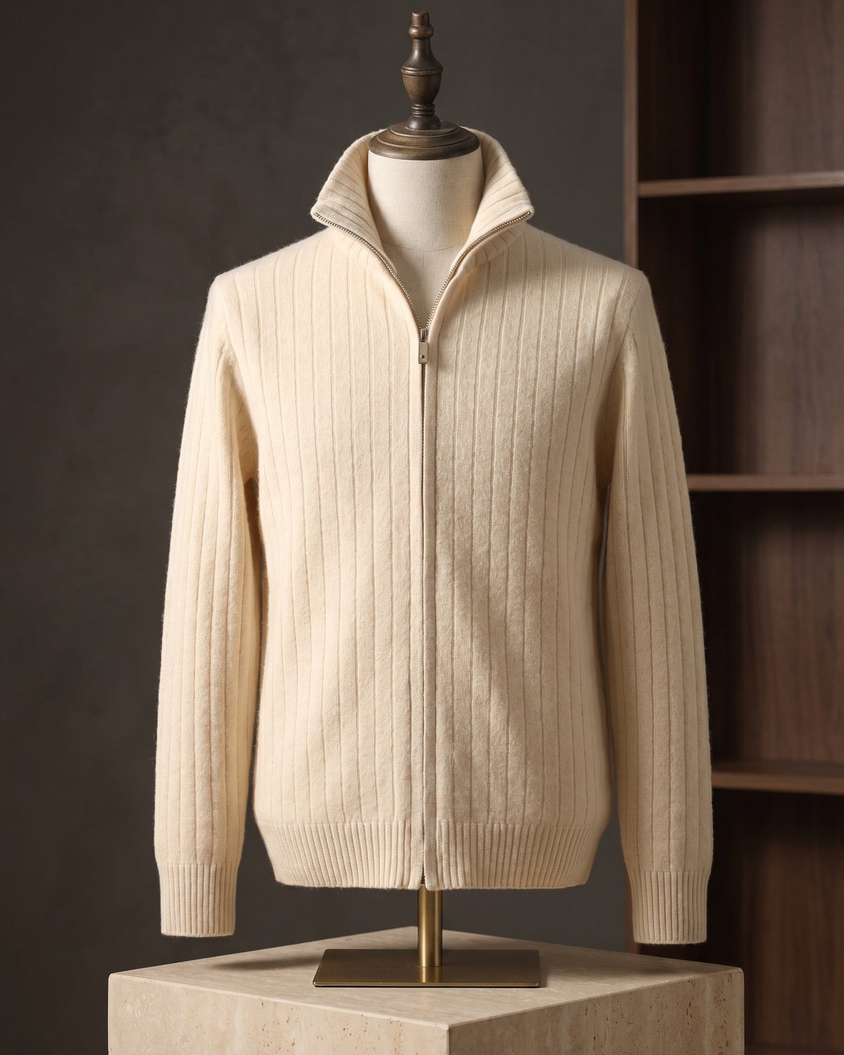 Angelo Cashmere Zip Cardigan