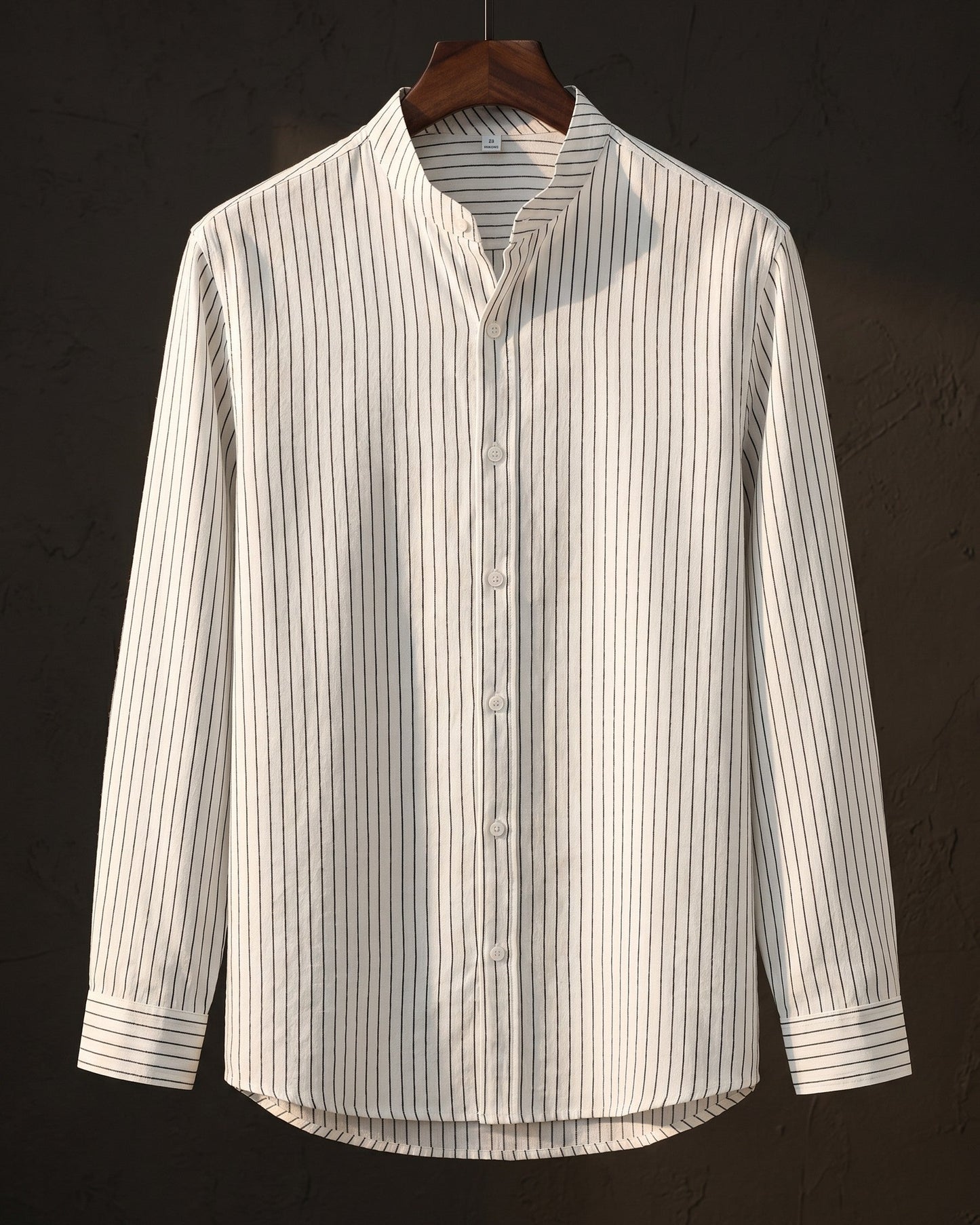Orazio Linen Blend Mandarin Collar Shirt