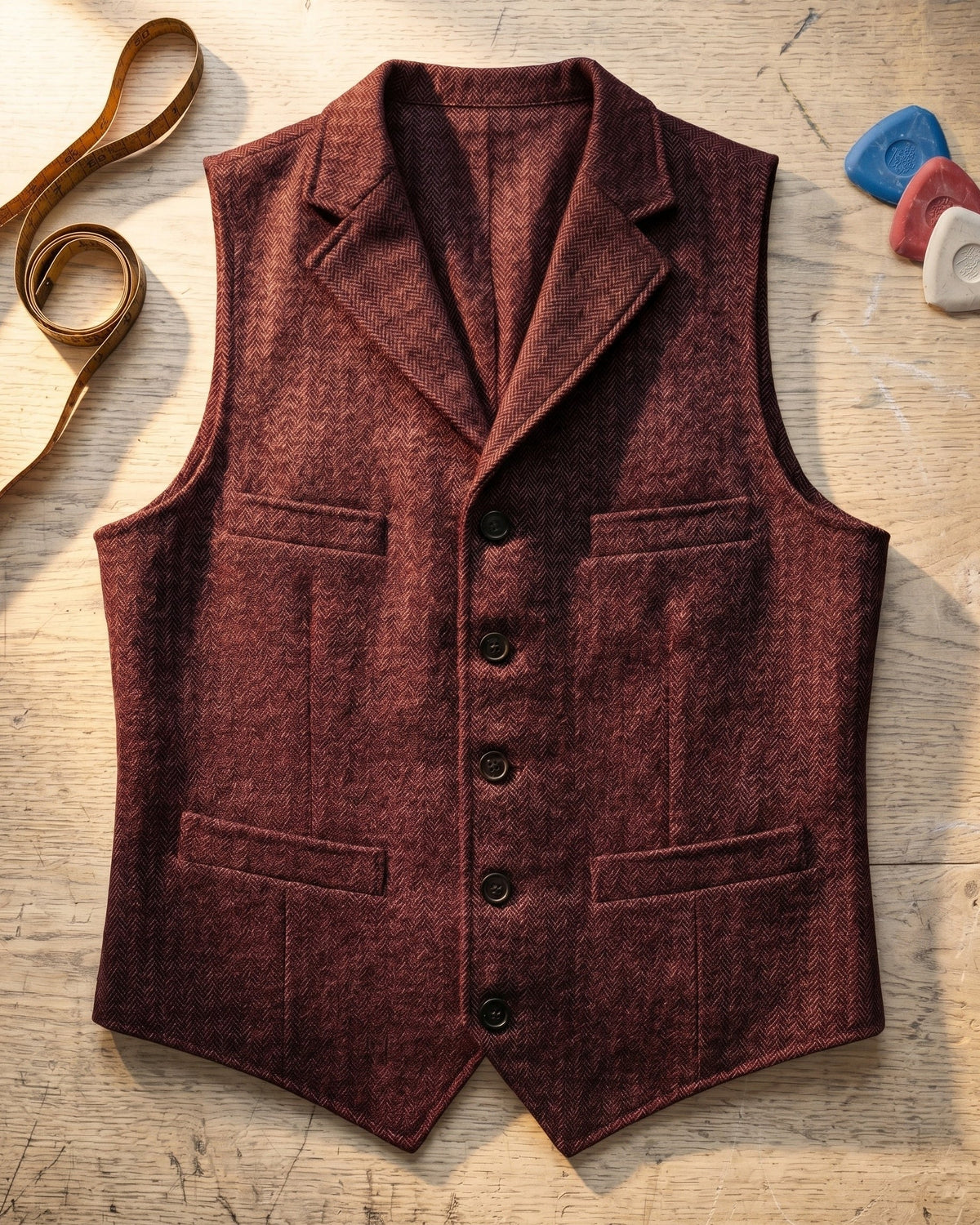 Lucio Herringbone Vest